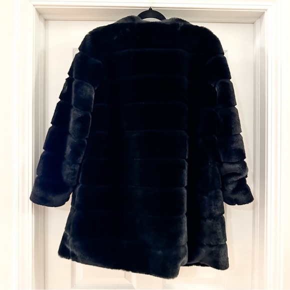 NWT BB Dakota Faux Fur Elise Black Coat sz small - Picture 6 of 9